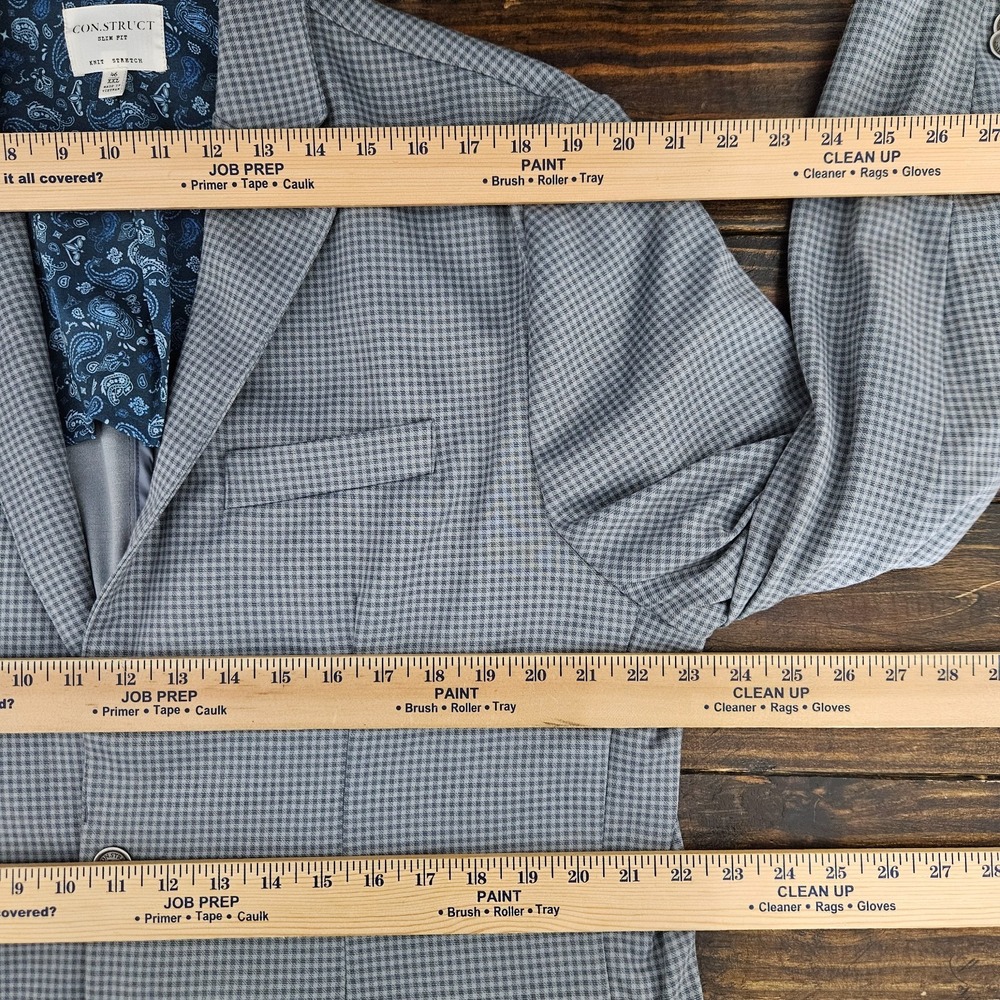 Construct Mens Sport Coat Blazer Two Button Knit Stretch Slim Fit Size 46R / XXL - Picture 3 of 15
